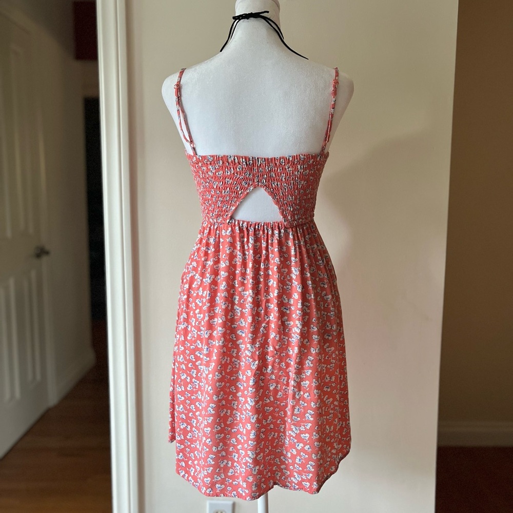 Pink Floral Mini Dress Coquette Babydoll Urban Outfitters Brandy Melville XS - Picture 5 of 7